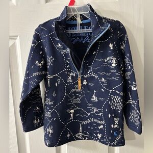 Joules Navy Half-Zip Sweatshirt with Map Graphic